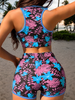 2026 Sporty High Waist Swimsuit Women Floral Printed Swimwear Female Bathers Bathing Swimming Swim Suit Beachwear_ecoleips.com
