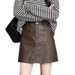 Women's Leather 2026 Spring And Autumn New Style, High-waisted, Elegant A-line Skirt, Anti-exposure, Slimming PU Short_ecoleips.com