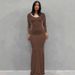 Women's Clothing Long Dress Casual Slim Long Sleeved Home Dress_ecoleips.com