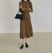 K Trendy Bell-sleeved V-neck Sweater Dress For Women; A Minority Design With A Slender Waist And Slimming Effect_ecoleips.com