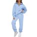 Women's Casual Sweatsuit Set – Solid Color Hoodie & Jogger Pants (15 Colors, S-Xxl) | Polyester Fleece Loungewear For Streetwear & Comfort_ecoleips.com