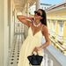 Women Holiday Casual Style Sleeveless Spaghetti Strap Deep V‑Neck High Waist Oversized Loose Dress Beach Summer Wear_ecoleips.com