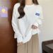 European American Real Shot 6535 Cotton Waffle Sweatshirt For Women, Round Neck, Loose Fit, Spring And Autumn 2025 New_ecoleips.com