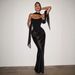Elegant Sexy Pleated High-End Slim Fit Slip Dress with Straps European American Style Fishtail Cross Border Women's Dress_ecoleips.com