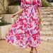Women's Fashion Bohemian Print Dress V Neck Long Sleeve_ecoleips.com