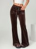 Women's Slimming Casual Flared Pants Velvet Cross Border European American Style Long Pants Autumn Winter Fashion_ecoleips.com