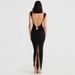 European And American Syle Clohing 2026 Summer New V-Neck Backless Irregular Dress Women's Gown Sli_ecoleips.com