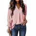 2025 Autumn/Winter New Women's V-neck Casual Long Sleeved Loose Shirt Top Hoodie T-shirt_ecoleips.com