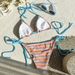 Women's Stripe Print Tie-Front Bikini Set With Removable Padding - Breathable Polyester Swimwear For Beach & Pool (S/M/L/Xl)_ecoleips.com