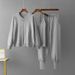 "Elegant Knitted 3-Piece Set: Cardigan Top, Vest & Sports Pants - Summer Comfort Outfit For Women"_ecoleips.com