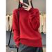 Women's Oversized High Neck Sweater, Soft Acrylic Knit Pullover, Loose Fit Casual Turtleneck Top For Autumn Winter, Cozy Lazy Style, Solid Color_ecoleips.com