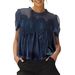 2026 European And American Fashion Mesh Embroidered Lace Round Neck Pullover Solid Color Velvet_ecoleips.com