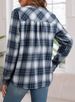 New Women's V-neck Checkered Shirt With Fashionable Casual Shirt Buckle_ecoleips.com