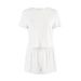 2026 Knitted Short Sleeve Shorts Loose Pajamas Two-Piece Set European And American Autumn Winter New Cross-Border_ecoleips.com