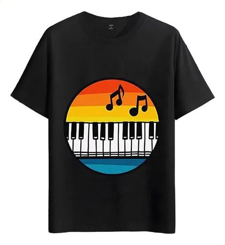 Women's T-Shirts Tshirt Muscle Freaks Piano Notes Retro Musical Style_ecoleips.com