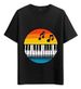 Women's T-Shirts Tshirt Muscle Freaks Piano Notes Retro Musical Style_ecoleips.com
