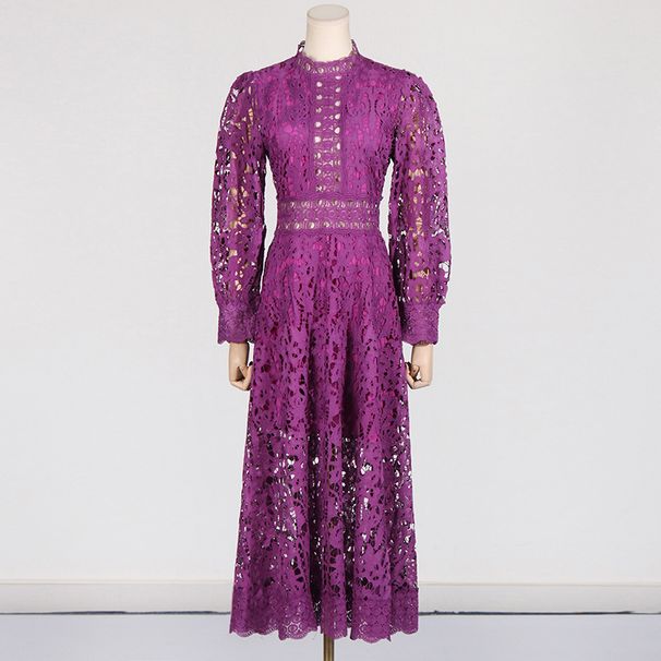 Women's Clothing Long Sleeved Dress Female Waist Embroidery Medium Length Green Skirt_ecoleips.com