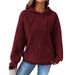 2026 Autumn/Winter European And American Women's Fashion New Waffle Round Neck Long Sleeve Sweatshirt Solid Color_ecoleips.com