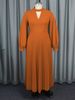 Women's Clothing High Grade Hollow Small Stand Up Collar Banquet Dress Autumn Lantern Sleeve Pleated Skirt Dress_ecoleips.com