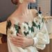Women's Clothing Design Sense Mesh Splicing Shirt Spring New Heavy Embroidery Flower Shirt Unique And Beautiful Shirt_ecoleips.com