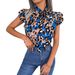 Instagram-style Real Shot Of Spring/summer European And American Casual Leopard Print Ruffled Tie Chiffon Blouse._ecoleips.com
