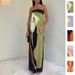 2026 New Spring Women's Fashion Cross-Border European American Dress, Stylish And Sexy Off-Shoulder Printed Strapless_ecoleips.com