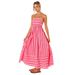 Spring/Summer Dress For Women Style Versatile Striped Spaghetti Strap Backless Full Skirt Dress_ecoleips.com