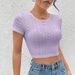 Voya Women's 2026 Spring/Summer New Solid Color Hollow Out Sexy Spicy Girl Open Navel Knitted Top_ecoleips.com