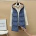 Reversible Winter Puffer Vest For Women – Longline Quilted Zip-Up Hooded Vest, Lightweight & Warm (M-XXXL, Red/Gray/Black/Beige/Blue)_ecoleips.com
