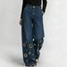 European And American Women's Clothing Street New High-waisted Loose Trousers Women's Hollow Metal Corns Design Hollow Jeans_ecoleips.com