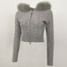 Women's Hooded Zip-Up Cardigan With Detachable Fur Trim - Stylish Winter Pullover For Casual & Office Wear_ecoleips.com