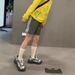 2025s 【T7311】Unisex SU Dry Mid Pants Side Seam Color Block Shorts_ecoleips.com