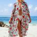 Women's Clothing "Chiffon Beach Cover-Up – Flowy Printed Bikini Wrap With Sheer Sleeves & Side Ties"_ecoleips.com