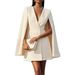 Women's Double Breasted V Neck Blazer Capelet Mini Dress – Elegant Fall Party Gown 2026_ecoleips.com