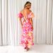 2025 Summer New European And American Vacation Casual Printed Waist-Cinching Puff Sleeve Flared Dress For Women_ecoleips.com