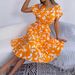 Women's Clothing Casual Leaf Short Sleeve Large Hem Pleated Dres_ecoleips.com