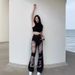 Hong Kong Style Distressed Jeans For Women Summer Straight Wide-Leg Floor-Length Loose Slimming Trendy Pants Ins_ecoleips.com