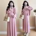 Autumn Korean Fashion Two-Piece Maternity Dress For Pregnant Women_ecoleips.com