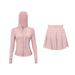 Stylish Women's Hooded Jacket & Skirt Set - Stretchy Activewear For Running, Yoga & Casual Wear Versatile Matching Set_ecoleips.com