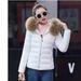 Women's Winter Padded Jacket With Faux Fur Collar, Slim Fit Short Coat, Warm Polyester Outerwear For Cold Weather_ecoleips.com