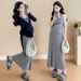 Autumn New Korean Fashion Sweater Two-Piece Set Maternity Dress_ecoleips.com