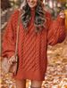 Cross-border European And American New Women's Loose-fitting Half-high Collar Chunky Knit Pullover_ecoleips.com