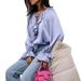 Women's Clothing Spring And Summer Collar Tie Ruffle Shirt Loose Trumpet Sleeve Ladies Shirt_ecoleips.com