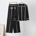 Elegant Knitted Set for Women European American Style Lapel High End Fashion Cardigan Trendy Two Piece Autumn Winter Commuting Clothing_ecoleips.com