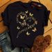 European And American Cross-border Foreign Trade Women's Clothing Heart Butterfly Print Round Neck Short-sleeve T-shirt_ecoleips.com