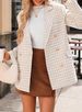 Women's Clothing Tweed Suit Jacket Casual Jacket Long Sleeve Double Breasted Front Plaid Work Clothes_ecoleips.com