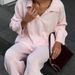 Women's Knit Sweater & Wide Leg Pants Set – Polo Collar Lapel Two-Piece Outfit (Greyish/Pinkish/Burgundy)_ecoleips.com