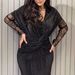 Elegant Lace Bodycon Evening Dress – Sexy Long-Sleeve U-Neck Gown For Women (S-XXL) – Wedding, Party & Formal Occasions (Polyester, Black)_ecoleips.com