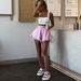 Women's Clothing Hot Girl Pink Denim Shorts High Waist Wide Leg All Match A Line Hot Pants_ecoleips.com