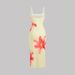 Floral Print Slim Fit Suspender Waist Dress European American Style Summer New Arrival Sexy Simple Fairy Women's Clothing_ecoleips.com
